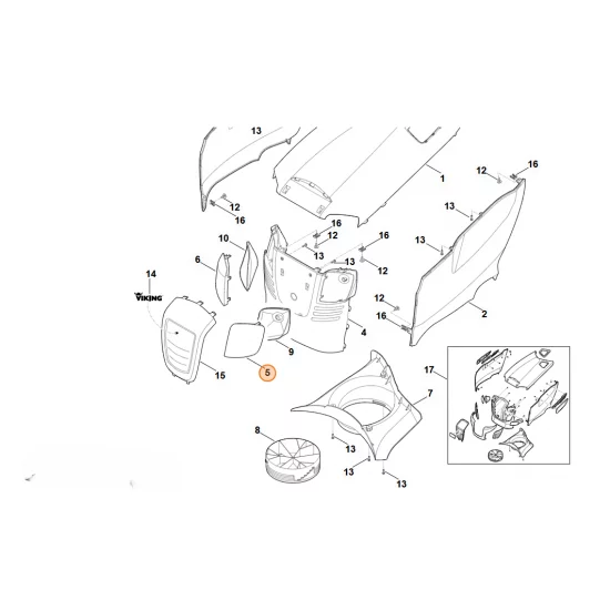 STIHL  Osłona szklana reflektora, str. lewa 6170 405 3200